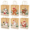Fuyuleyo 24 Stück Geschenktüten Weihnachten, Weihnachtstüten Papiertüten mit Henkel, Weihnachts Kraftpapier Tüten Geschenktaschen Nikolaustüten Geschenkverpackung Weihnachten