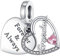 Wedanor Charme Ich liebe dich Oma Herz baumeln Charms Anhänger 925 Sterling Silber Charm Pendant für Europäische Armbänder und Halsketten