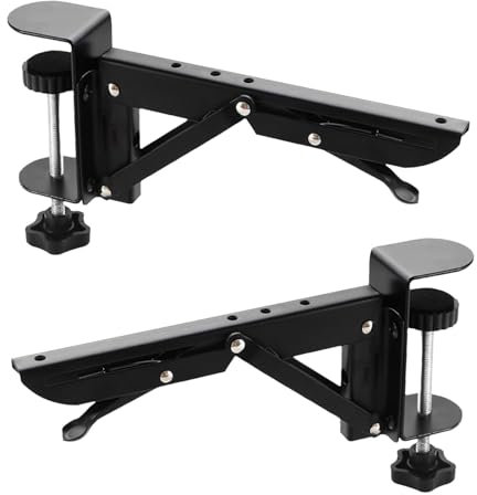 Generic Desk Extension Folding Stand, Foldable Hand Rest Stand - Ergonomics Desk Extender Tray Clamp for Home, Computer Room, Study Room