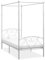 Brokky Himmelbett-Gestell Weiß Metall 120 x 200 cm Metall Bettgestell 120x200 Himmelbett