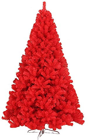 QXIWAOE Árbol de Navidad Negro de 5 pies, Pino con Soporte de Metal, árbol de Navidad Artificial Grande para Interiores y Exteriores, decoración navideña para Oficina y Tienda (Rojo 1,2 m/4 pies)