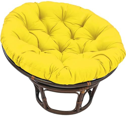 Rundes Papasan-stuhlkissen, Wasserdicht, überfüllt, Hängematten-sitzkissen, Schaukelstuhl-pads Zum Aufhängen Von Eierstühlen, Klappbarem Gartensofa,(Size:140 * 140cm(55.1x55.1inch),Color:Gelb)