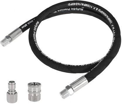 NuFlySic Pressure Washer Whip Hose Power Washer Jumper Hose for Pressure Washing 3/8 Inch NPT Quick Connect Plug Hose Reel Connector Hose, 4000 PSI, 3FT