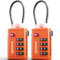 Candados TSA con indicador de apertura – Combinación de 4 dígitos para maletas, mochilas, equipaje de mano y taquillas, color naranja (2 uds.)