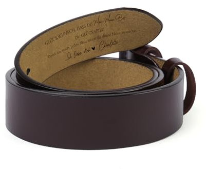 LoLaTide Personalisierter Gürtel mit Gravur für Freund Ledergürtel Braun Breit 35mm Personalisierte Geschenke für Männer Valentinstag Geburtstag