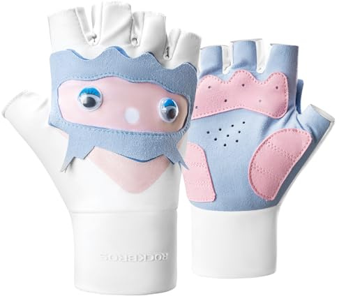 ROCKBROS Kinder Fingerlose Handschuhe, Halbfinger Fahrradhandschuhe