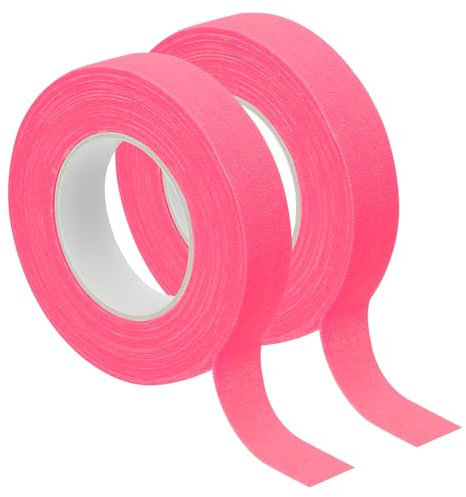 PATIKIL Neon Gaffer Cloth Tape 15mm x 10m, 2 Roll Fluorescent Adhesive Tape Black Light Glow Tape for Stage Party Play Grid DIY Art Crafts, Pink