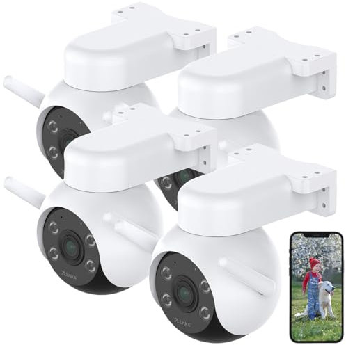 7links Überwachungskamera 4K: 4er-Set WLAN-Pan-Tilt-Outdoorkameras mit 4K-Auflösung,Farb-Nachtsicht (Überwachung Kamera WLAN außen, Überwachung Kamera außen, Bewegungsmelder)
