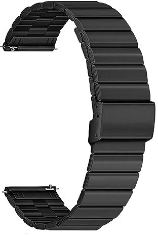 ONE ECHELON Cinturino di ricambio a sgancio rapido compatibile con Fossil Q Marshal Gen 2, in acciaio inossidabile, regolabile, colore nero