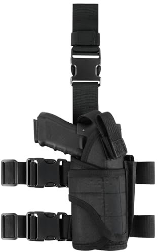 flintronic Taktisch Beinholster, Einstellbare Tactical Holster Tasche für Jagd, Militärspiele, Paintball, Training oder Cosplay
