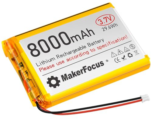 YELUFT 3.7V 8000mAh LiPo Battery for Raspberry Pi UPS 1pcs | 1S rechargeable battery, PH 2.0 plug, built-in protective board, protection against overcharging and deep discharge