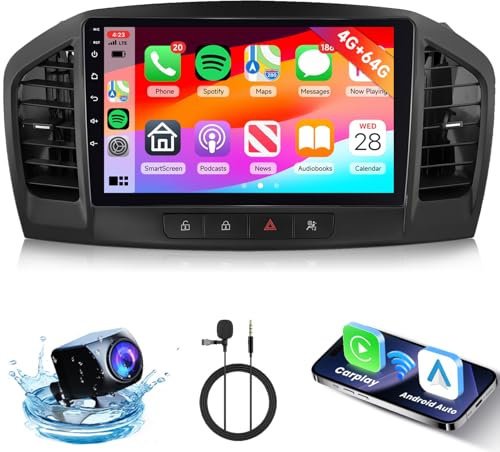 Hodozzy 4G+64G Autoradio für Opel Insignia 2008-2013 für Buick Regal 2009-2013 mit Carplay Android Auto, 9 Zoll Touchscreen Android Autoradio 2 Din mit Navi Bluetooth WiFi 32DSP FM/RDS Rückfahrkamera