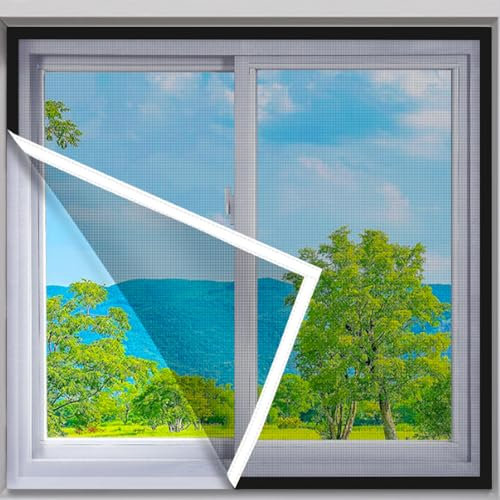 Fliegengitter Fenster Magnet, 120 x 130 cm DIY Insektenschutz Magnetfenster, Einfache Montage ohne Bohren Magnet Rahmen für Fliegengitter Fenster für Hält Käfer Fliegen Moskitos fern