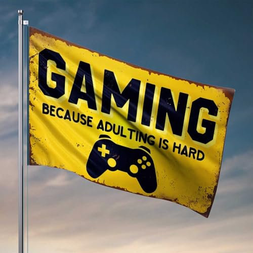 Stuff For Boys Room Escape Reality : Gaming Over Adulting Flag Home Bar Decor Cool Decor For Guys Room (120 x 180 cm)