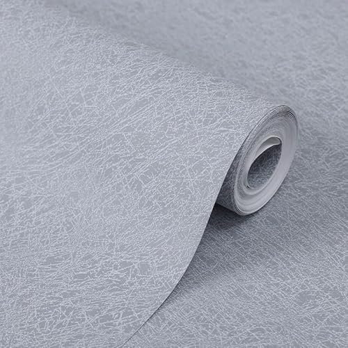 Tarwanear Plain Grey Wallpaper for Bedroom Grey Bedroom Wallpaper Matte Textured Plain Pattern Faux Distressed Wall Paper for Adults Kids Teenager Room Feature Wall