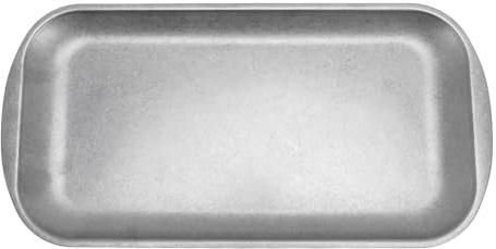 Rechteckige Teller aus rostfreiem Stahl Vintage Mattes Finish für Tee Dessert Industrial Style (33 * 16,5 * 1,5 cm)