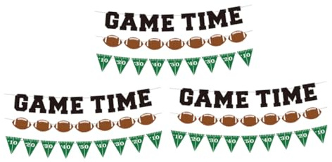 Homoyoyo 3 Stück Rugby Partybanner aus Papier Hängedekoration in Sport Motto für Fußball Mottoparty 9 Stück American Football Wimpel für Geburtstag und Party