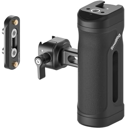 SMALLRIG Mini NATO Side Handle Includes a NATO Rail | Left or Right/ Up and Down Adjustable, Max. Load 10kg/ 22lb, Bulit-in 1/4-20 Locating Holes/ Cold Shoe Mount - 5947