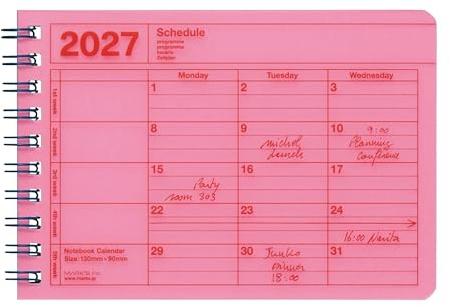 MARK'S 2027 Notebook Calendar XS // Neon Pink