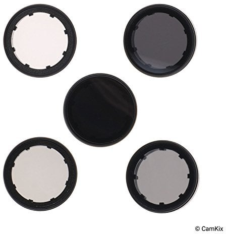 CamKix Kino-Filter-Set kompatibel mit GoPro Hero 4 und 3+, 4 Neutraldichtefilter (ND2/ND4/ND8/ND16), UV-Filter und Reinigungstuch, perfekt für Luftbilder
