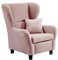 lifestyle4living - Moderner Ohrensessel – Große Auswahl an Stoffen und Farben - Gemütlicher Designer-Sessel im eleganten Landhaus-Stil, Rosa