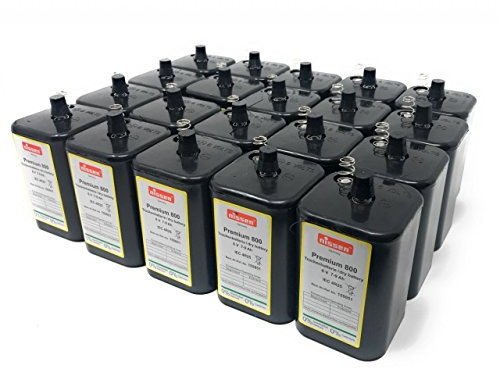 4R25 6V-Blockbatterie Trockenbatterie Ersatz für Nissen Laternenbatterie IEC 4R25 (Nissen 6V-Block 20er Set)