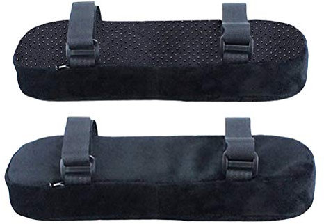 2stücke Armlehnenpolster Aus Memory Foam Für Bürostühle Ultra-weiches Ellbogenkissen Mit Anti-rutsch-Boden Unterstützung Für Armlehnen Schwarz