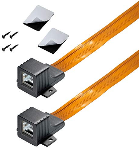 ARLI RJ45 Fensterdurchführung für Netzwerkkabel inkl. 2 Klebepads + 4 Schrauben Flachkabel rj 45 Buchse Netzwerk Kabel LAN Patchkabel