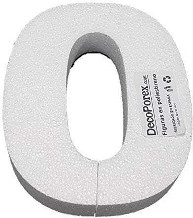 DecoPorex - Nummer 0, 20 cm hoch, 3 cm dick, aus expandiertem Polystyrol zur Dekoration von Veranstaltungen, Feiern, Jubiläen und Geburtstagen