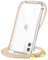 CAROKI Crossbody Case for iPhone 11 6.1,Necklace Mobile Phone Cover with Cord Strap Clear Transparent TPU Soft Cover Holder with Neck Cord Lanyard Strap Clear-Rainbow