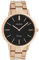 Oozoo Vintage Herrenuhr mit Edelstahl Glieder Armband Flach 42 MM Rosegoldfarben/Schwarz C20024