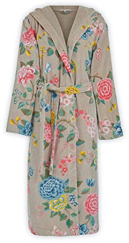 Pip Studio Bademantel Good Evening Sauna Morgen Mantel Blumen Blüten Print Design Frottier Velours, Größe:XS