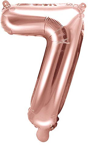 Folienballon Zahl 7 in Roségold 35cm Luftballons Party Deko