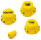 Vintage Forge Yellow Guitar Control Knobs (1 Volume, 2 Tone, 1 Switch Tip) for Fender Strat Style Electric Guitars Fits USA (Imperial) Split Shaft Pots STKUS-YEL