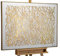 KunstLoft Leinwandbild | 100% HANDGEMALT | 100x75cm | Gemälde 'Lines of Fate' | Abstrakt | Gold Weiß | Wandbild Wohnzimmer
