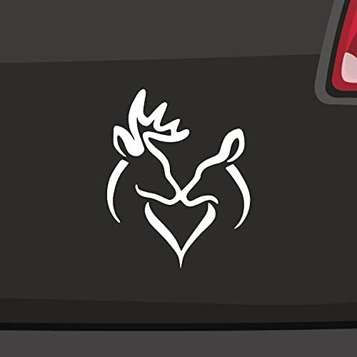 Hirsch Reh Aufkleber Herz Wald Jäger Jagd Deer and Doe Hund Decal Sticker JDM in 6 Größen und 21 Farben