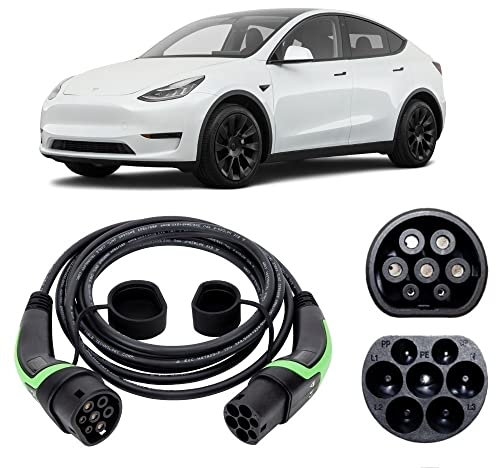 EV Power 15M - Tesla Model Y Charging Cable - Type 2 to Type 2 Charging Cable – 32amp (7.2kw) for Tesla Model Y - Type 2 Plug for EV Charging Station – Single Phase
