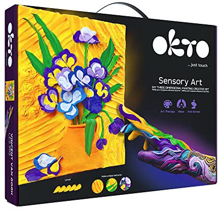 Okto Irises Art Craft Kits - Similar to Painting by Numbers for Adults, Air Dry Clay Modelling Kit, Arts and Crafts, Craft Kit