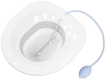 Baño de Asiento, Baño de Asiento para Asiento de Inodoro, Baño de Asiento para Hemorroides, Lavabo de Cuidado Posparto para Hemorroides Plegable a Prueba de Derrames, con Enjuague, Baño de(#1)