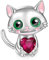 GNOCE Umarmt Herz Edelstein Charm Sterling Silber Tierperle Schmuck Für Frauen Mädchen Tochter Fit Schlangenkette Armbänder/Halskette (weiße Katze)