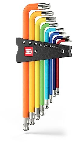 INBUS TORX® Winkelschraubendreher Set 8tlg., TX9-40, mit ColorGrip — Made in Germany 74223