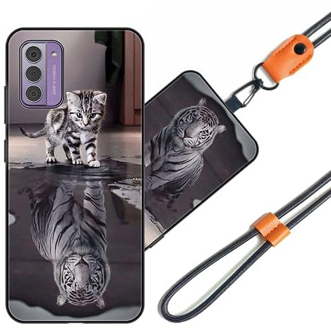 JEZSTHAI Cover Compatibile con NOKIA G42 5G Custodia in Silicone TPU Morbido con Cordino/Laccio Tracolla Cellulare,Antiurto AntiGraffio Protettiva Bumper Case con Disegno Motivi,Cover*A05