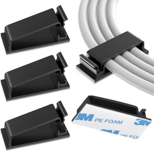 20 Kabel-Organizer mit hochwertigem 3M-Kleber, Kabelklemme, Kabelhalter, Kabel-Organizer für Zuhause, Büro und Auto