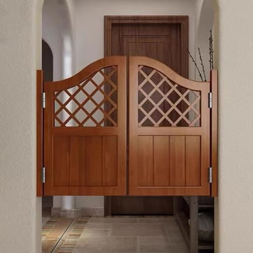 YVYKFZD Schwingtüren, Saloontüren Westerntür aus massivem Holz, Schwingtür mit Scharnieren, automatisch schließende Flügeltür Penedeltür Schwingtür, anpassbar (Color : Brown, Size : W120xH100cm(48 x