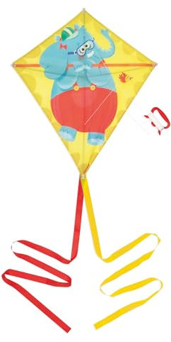 Janod - Drachen für Kinder Applepop - Elefanten-Motiv - Rautenform - Outdoor-und Strandspiel - Geschicklichkeitsspiel - Fördert die Koordination - Ab 5 Jahre, J03361