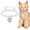 Andibro Collier en perles pour chat, joli collier en strass brillant pour petit chat avec accessoires de bling pour chaton, petit chien, fête d'anniversaire de mariage (S, rose)
