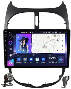 YLOXFW Android 12.0 Autoradio Stereo Navi mit 4G 5G WiFi DSP Carplay für Peugeot 206 206CC 206SW 2000-2008 Sat GPS Navigation 9 Zoll MP5 Multimedia Video Player FM BT Receiver,M6 pro3