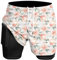Herren Laufshorts 2 in 1 Shorts Gym Athletic Shorts Outdoor Marathon Workout Trainingsshorts weiße Lilie L