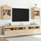 Homgoday TV-Wandschränke mit LED-Leuchten 2 STK. Schrankwand Fernsehschrank mit viel Stauraum, Anbauwand Wandmontage TV Möbel für Wohnzimmer Schlafzimmer(Ohne Unterschrank) Sonoma-Eiche