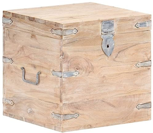 Willood Truhe 40x40x40 cm Akazie Massivholz Hellbraun Einfacher Stil